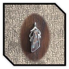 Main page item silver & free-form brown boulder opal pendant $300D