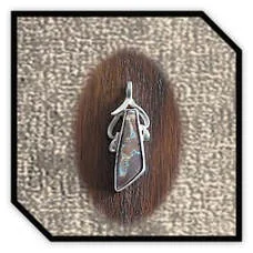 Main page item silver & free-form brown boulder opal pendant $300D