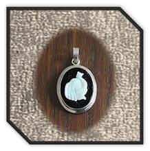 Main page item silver & oval opal on onyx elephant heat cameo pendant $300F