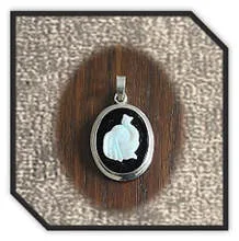 Main page item silver & oval opal on onyx elephant heat cameo pendant $300F
