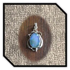 Main page item fancy silver frame & oval opal triplet pendant $300H