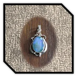 PE00300H-Sterling Silver Opal Pendant. $300.00