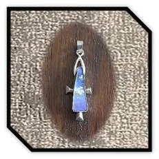 Main page item silver Celtic cross & free-form boulder opal pendant $300J