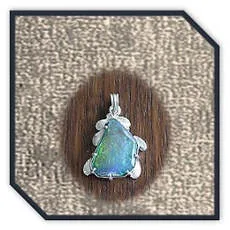 Main page item fancy silver edge & free-form opal triplet pendant $350A