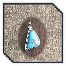 Main page item silver & triangular turquoise pendant $350B