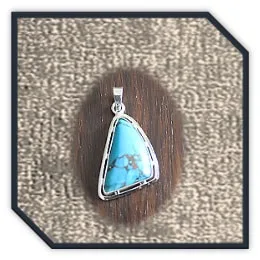 PE00350B-Sterling Silver Turquoise Pendant. $350.00
