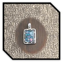 Main page item silver & rectangular opal triplet mosaic pendant $350C