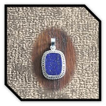 Main page item fancy wire silver & antique lapis lazuli pendant $380B