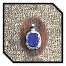 PE00380B-Sterling Silver Lapis Lazuli Pendant. $380.00