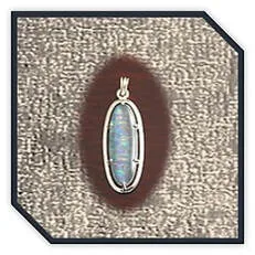 Main page item silver & oblong/oval opal triplet pendant $380E