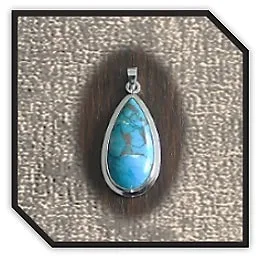 PE00400B-Sterling Silver Turquoise Pendant. $400.00