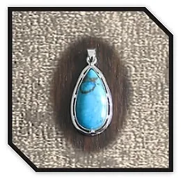 PE00400C-Sterling Silver Turquoise Pendant. $400.00