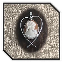 PE00400F-Sterling Silver Cameo Pendant. $400.00