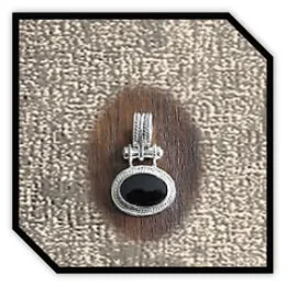 PE00400M-Sterling Silver Pearl Onyx Pendant. $400.00