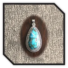 PE00480A-Sterling Silver Turquoise Pendant. ​$480.00