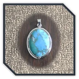 PE00480B-Sterling Silver Turquoise Pendant. ​$480.00