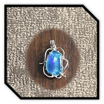 Main page item fancy silver wire & free-form opal triplet pendant $500A