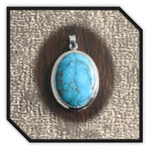 Main page item silver & large turquoise pendant $500B