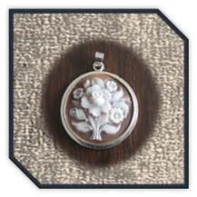 Main page item silver & round Carnelian shrub cameo pendant $500C