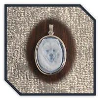 Main page item silver & sardonic dog cameo pendant $850A