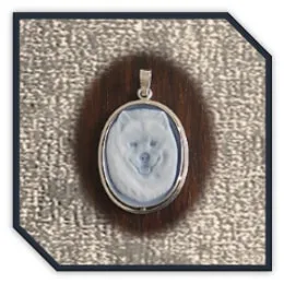 PE00850A-Sterling Silver Sardonic Dog Cameo Pendant. $850.00