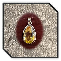 Main page item 9ct rose gold & large pear-shaped citrine pendant $1400A