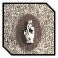 Main page item 18ct white gold sculpted hand & diamond pendant $1500E