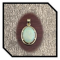 Main page item 9ct yellow gold & oval solid opal pendant $1600B