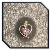 Main page item 18ct yellow gold ruby & diamond heart shaped pendant $1800A