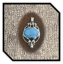 Main page item 9ct white gold & solid opal pendant $3500A