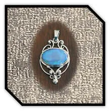 Main page item 9ct white gold & solid opal pendant $3500A