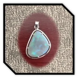 PE05500A-9ct White Gold Semi-Black Opal Pendant. $5500.00