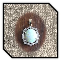 PE05800D-9ct Yellow Gold Opal Diamond Pendant. $5800.00