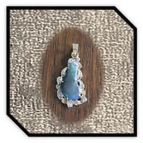 Main page item 18ct yellow gold diamond free-form solid black opal pendant $5800E 