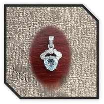 Main page item 9ct white gold heart-shaped natural aquamarine & diamond encrusted pendant $9500A