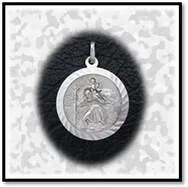 Main page item small round silver St Christopher medal $80A
