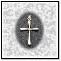 RE00150A-Sterling Silver Diamond Cross. $150.00