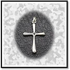RE00150B-Sterling Silver Sapphire Cross. $150.00