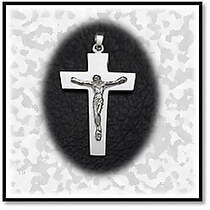 Main page item bold 46mm x 30mm silver crucifix $180A