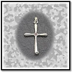RE00200A-Sterling Silver Ruby Cross. $200.00
