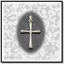 Main page item 34mm x 21mm silver & 5 x diamond cross $350A