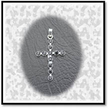 Main page item silver & 11 natural sapphire cross $750A