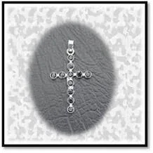 Main page item silver & 11 natural sapphire cross $750A
