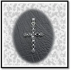 RE00750A-Sterling Silver Sapphire Cross. $750.00