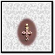 Main page item 18ct yellow gold & ruby cross $5500A