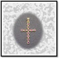 Main page item 18ct yellow gold & ruby larger cross $9000A