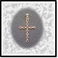 RE09000A-18ct Yellow Gold Ruby Cross. $9000.00