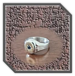 MRGT00600A-Sterling Silver 9ct Gold-Top Topaz Men's Ring.