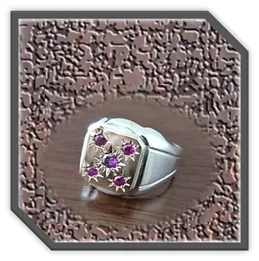 MRGT01700A-Sterling Silver 9ct Gold-Top Ruby Men's Ring.