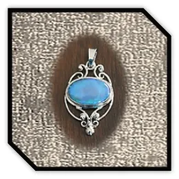 PE03500A-9ct White Gold Solid Opal Pendant.